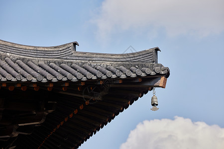 屋檐一角角楼一角和蔚蓝天空背景