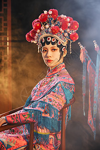 国粹戏曲京剧美女舞台形象背景图片