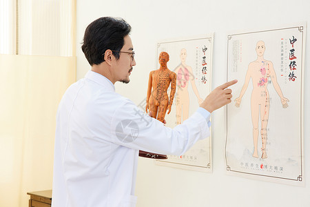 男性人偶男中医研究人体穴位背景