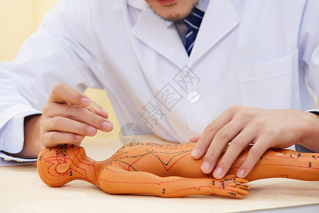 中医人体素材研究人体穴位的男中医背景