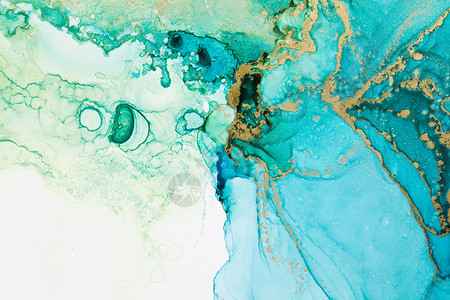 画水喷溅高饱和创意蓝绿彩色背景背景
