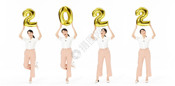 年轻美女2022跨年概念图片