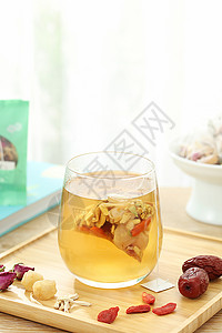 姜枣茶枸杞红枣姜丝桂圆食材拍摄背景图片