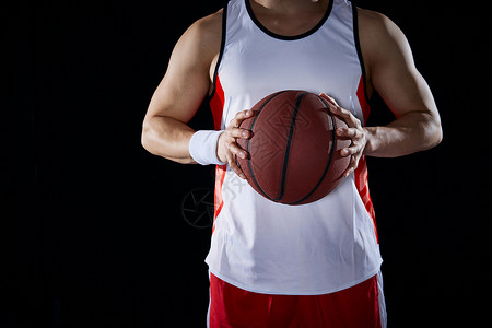 篮球用品打篮球的手部特写背景