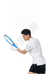 打网球的运动男性图片