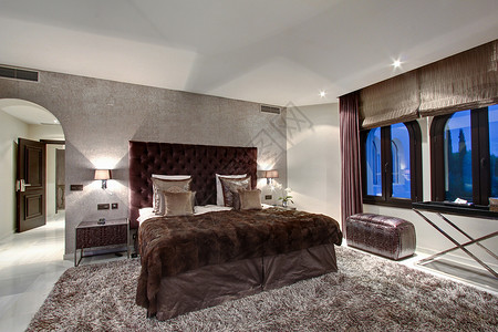 现代酒店房间卧室展示背景图片