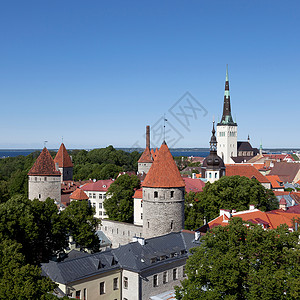 爱沙尼亚小镇建筑群图片