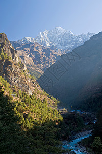河谷和山脉塔姆塞尔库高清图片
