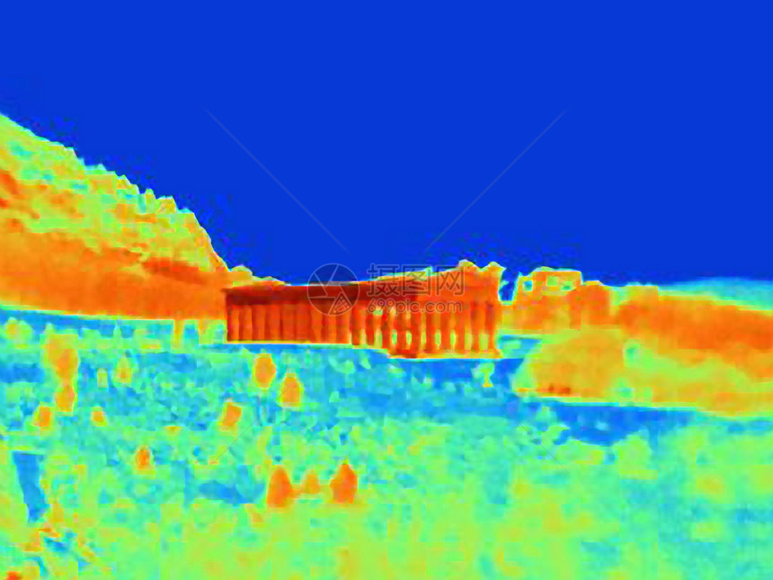 柱状建筑物热成像图片