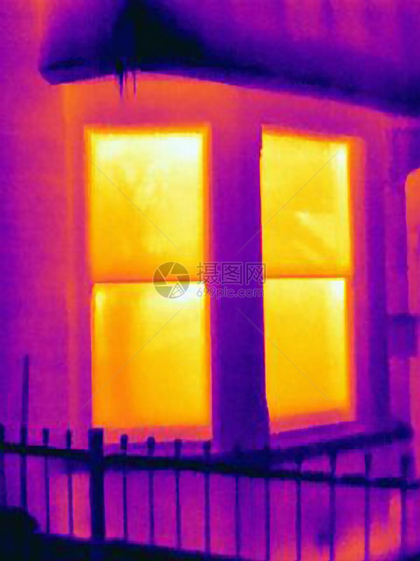房屋窗户的热成像图片