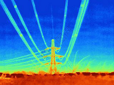 热成像电源线和电气塔图片