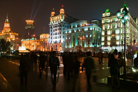 上海外滩夜景背景图片