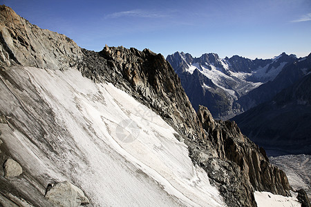 勃朗峰附近的山脉和冰川图片