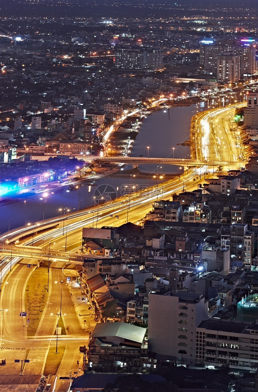 越南胡志明市夜景图片