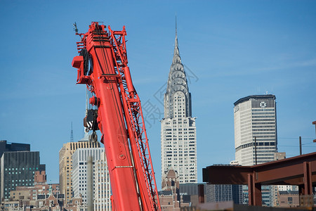 美国纽约市的起重机和建筑图片