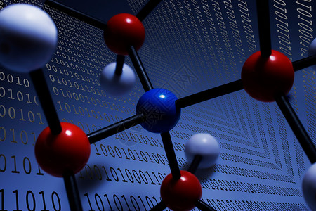 分子模型和二进制背景图片