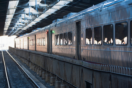 美国新泽西州霍博肯的列车高清图片