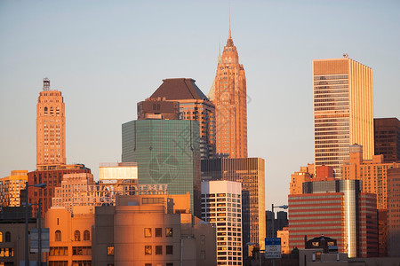 日落时纽约市天际背景图片