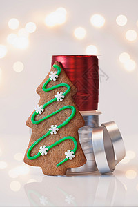 圣诞饼干和丝带图案图片