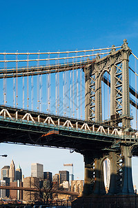 曼哈顿桥和城市天线图片
