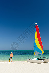 加勒比特克斯和凯科普罗维登夏莱州格雷湾海滩图片