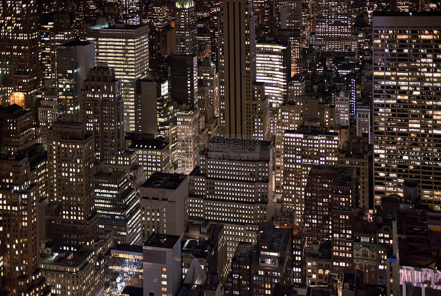 夜晚美国的纽约市曼哈顿图片