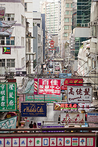 香港街头商店和标志图片