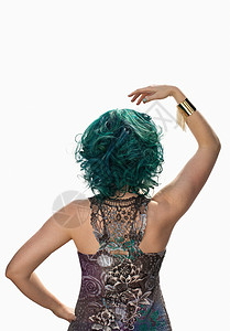 绿色头发的舞蹈演员图片