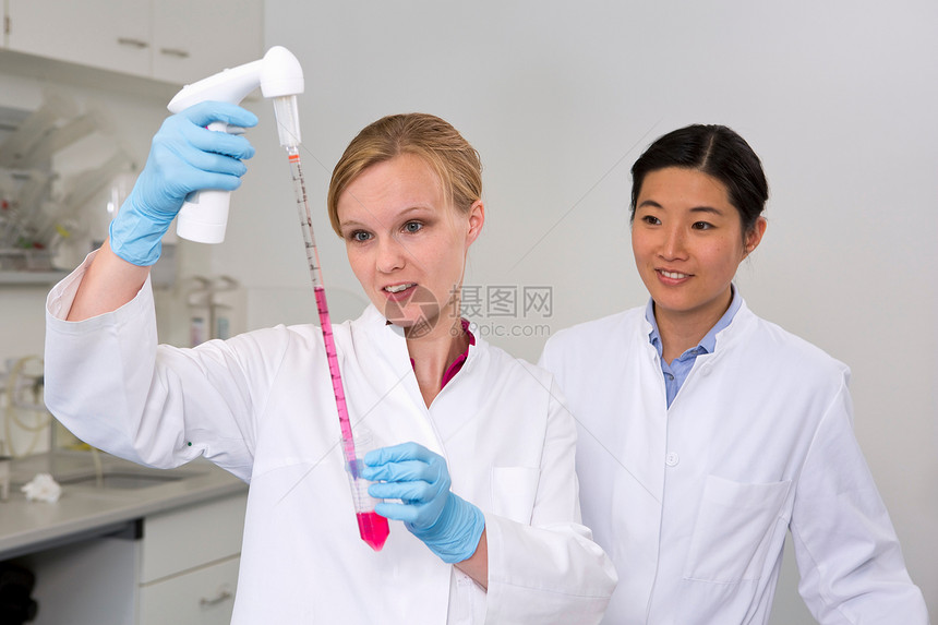 在实验室工作的女科学家图片