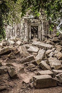 柬埔寨寺庙的废墟图片