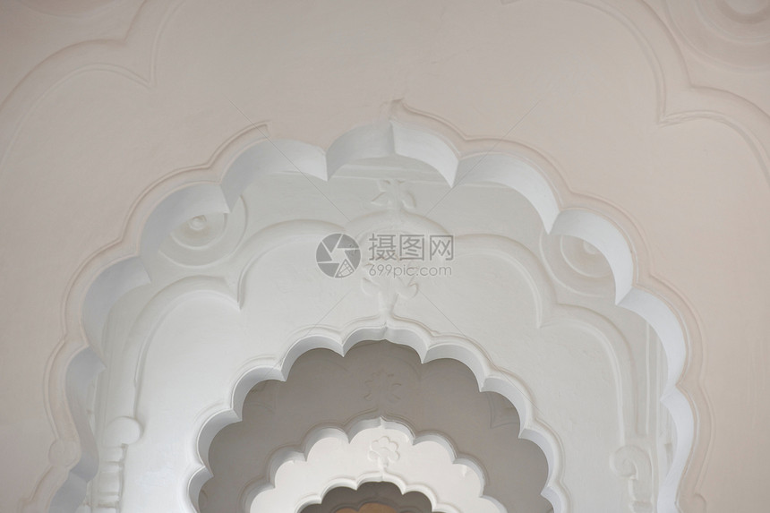印度拉贾斯坦邦Jodhpur的Mehrangarh堡的拱门图片