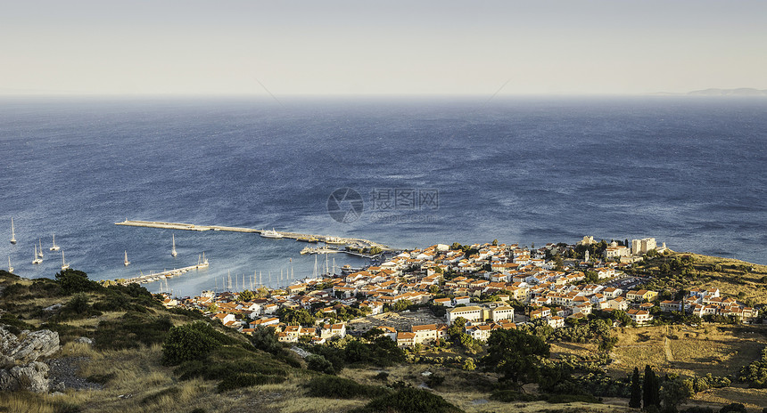 希腊萨莫斯比达哥里奥海岸的景图片
