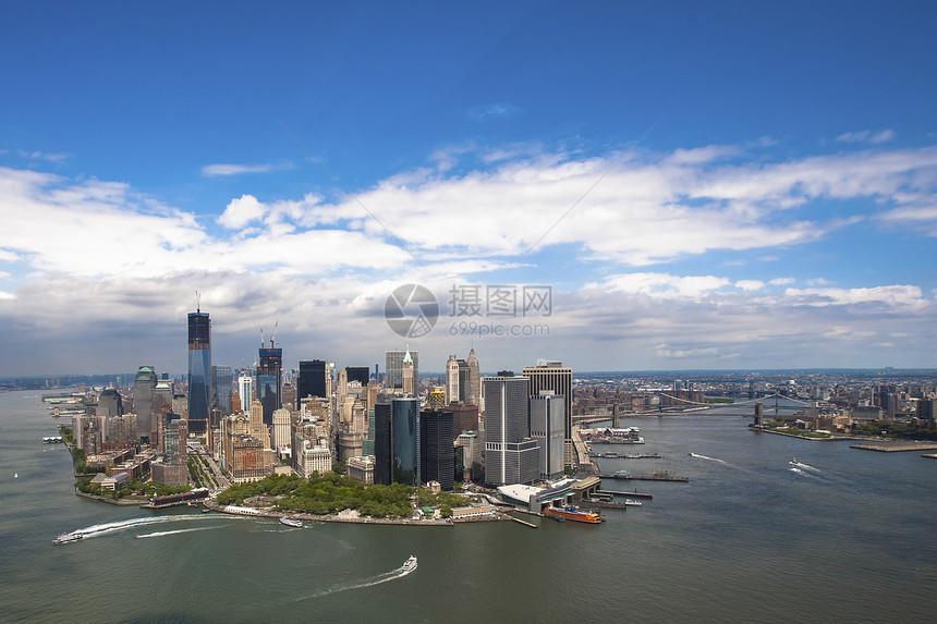 美国纽约市曼哈顿航空视图图片