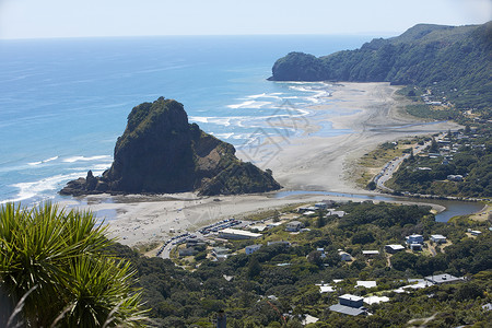 新西兰奥克兰卡雷卡海滩和海岸视图图片