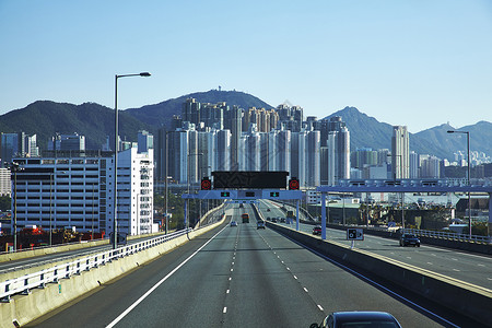 香港公路和塔楼图片