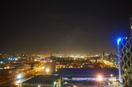 联合王国曼彻斯特市夜间城风景图片