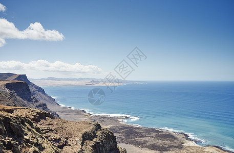 西班牙兰萨罗特海岸线西班牙兰萨罗特高清图片
