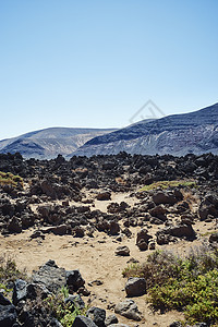 西班牙兰萨罗特黑岩图片