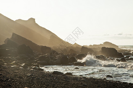 英国米卢克海滩岩石图片
