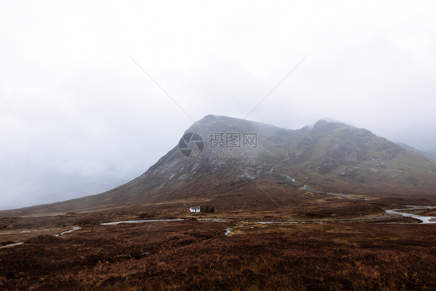 苏格兰高地格伦科的偏远小屋图片
