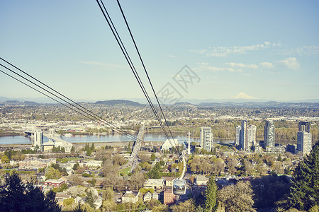 美国俄勒冈州波特兰市缆车下的风景图片