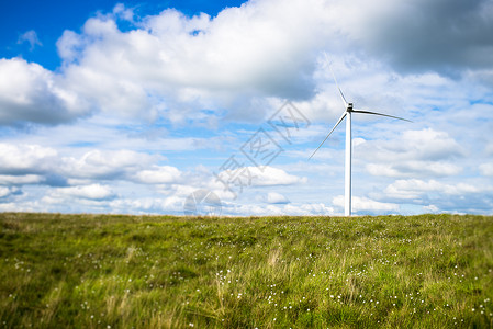 英国棉花草原风力涡轮机高清图片