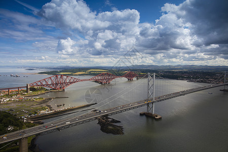 悬臂桥联合王国苏格兰附近铁路桥背景