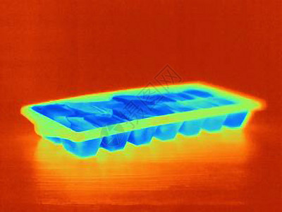 冰块托盘的热图像背景图片