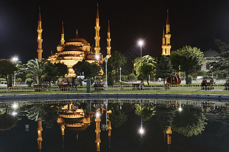 土耳其伊斯坦布尔清真寺背景图片