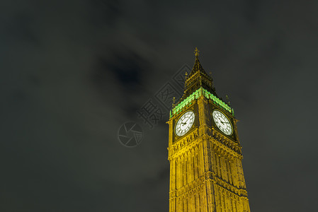 晚上英国伦敦的大笨钟图片