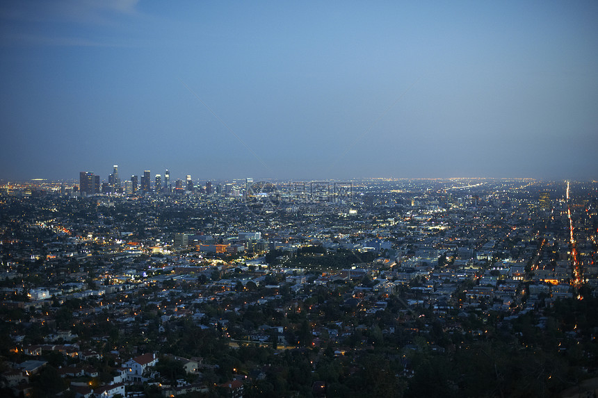 美国洛杉矶城市空中景象图片