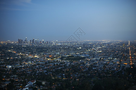美国洛杉矶城市空中景象背景图片
