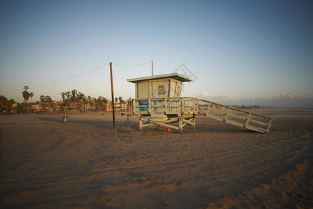 美国洛杉矶威尼斯海滩救生塔图片
