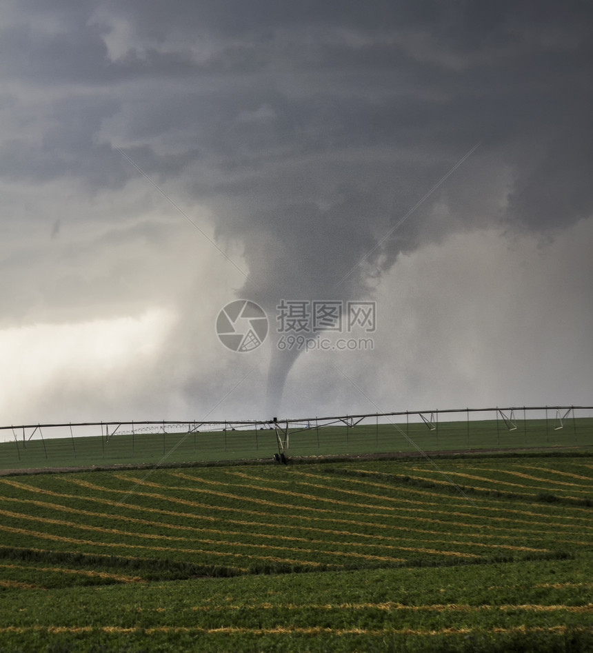 农田背后的龙卷风图片